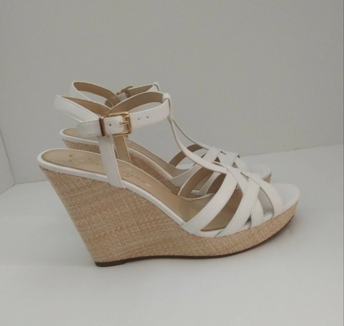 Jessica simpson white wedge best sale sandals