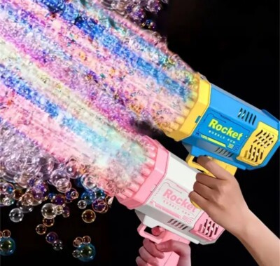 Automatic Bubble Machine Gun 69 Hole Bubble Maker Gun with Colorful Lights