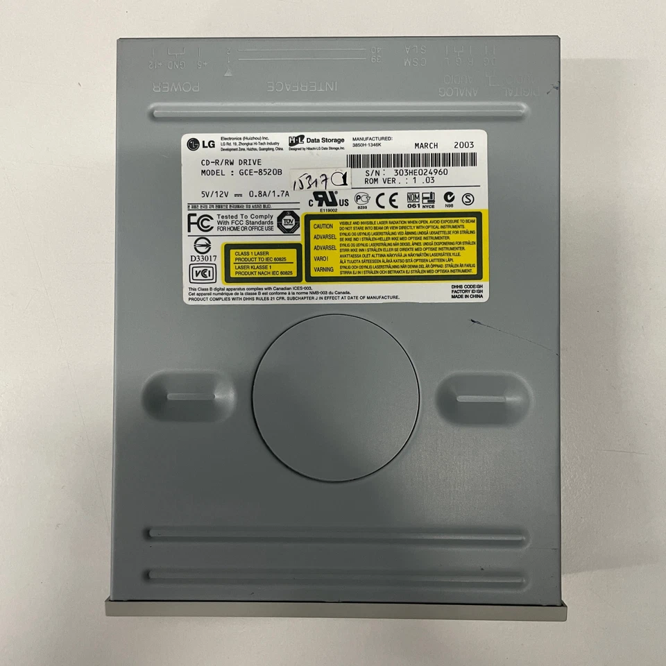 Hitachi LG GCE-8520B IDE CD-R/RW Optical Disk Drive Burner 52x24x52x - Image 2 of 4