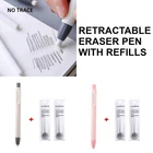 Retractable Eraser Pen With Refills Sketch Art Drawing Tool Pencil Eraser