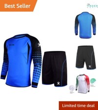 Soccer Goalkeeper Jersey Kit Padded Uniform Shorts Socks Mens Kids Football