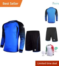 Soccer Goalkeeper Jersey Kit Padded Uniform Shorts Socks Mens Kids Football