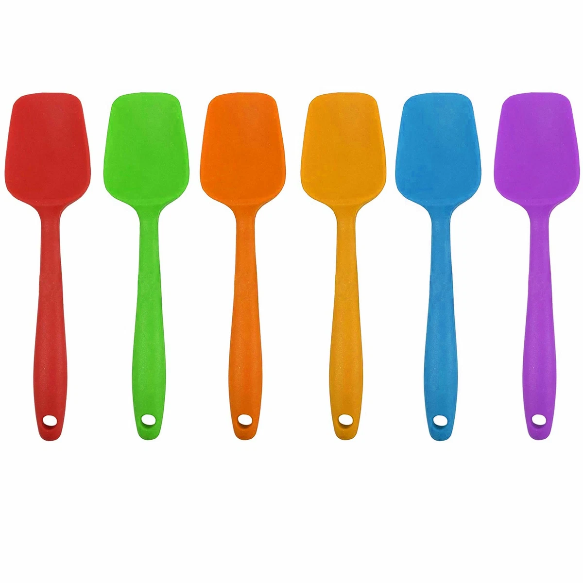 4 Set Silicone Mini Spoon Spatula 2 in1 Non Stick Heat Resistant Scraper Kitchen