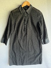 Talbots Dress 10 Petite Black Eyelet Lace Shirt Beach Coastal Resort