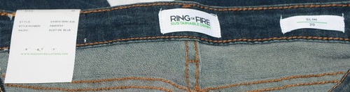 Ring Of Fire RBB0935 Rustic Dark Blue Wash Jeans Slim 20 - Picture 3 of 10