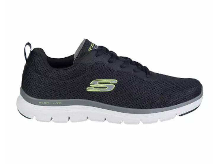 NEW Skechers Men&#039;s Flex lite Black Tennis Shoes with Memory Foam PICK | eBay