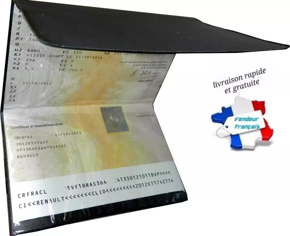 Étui Pochette Porte Carte Grise PVC Permis Conduire Assurance