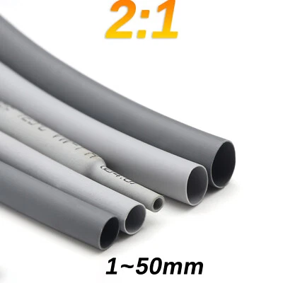 Heat Shrink Tube Grey 1-100M Tubing Cable Insulation & Wire Sleeve Ratio 2:1 - image 1 of 4