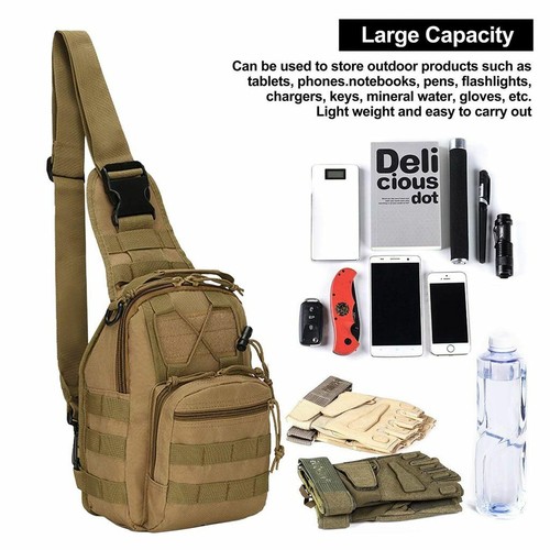 Outdoor Shoulder Chest Bag men Military Tactical Backpack Travel Camping Hiking - Picture 7 of 21