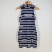 Dotti womens bodycon dress size 8 multicolour striped knee length stretch 053682
