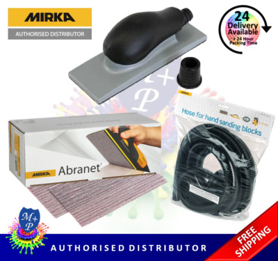 Mirka Handschleifblock 70x198 mm + 1 x Abranet volle Box nach Wahl + Schlauch