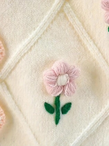 NEU Boutique Mädchen Cardigan Pullover Blumen rosa weiß Blumen - Bild 2 von 6