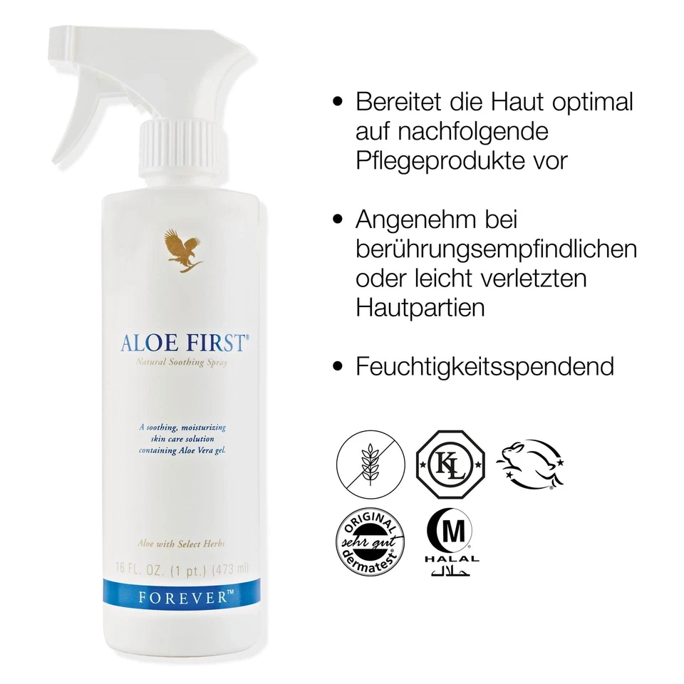Forever Aloe First Aloe Vera Spray pflegt Körper Gesicht und Haare mit Feucht... - Bild 2 von 4