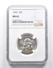 MS65 1959 Washington Quarter NGC Toned *9903