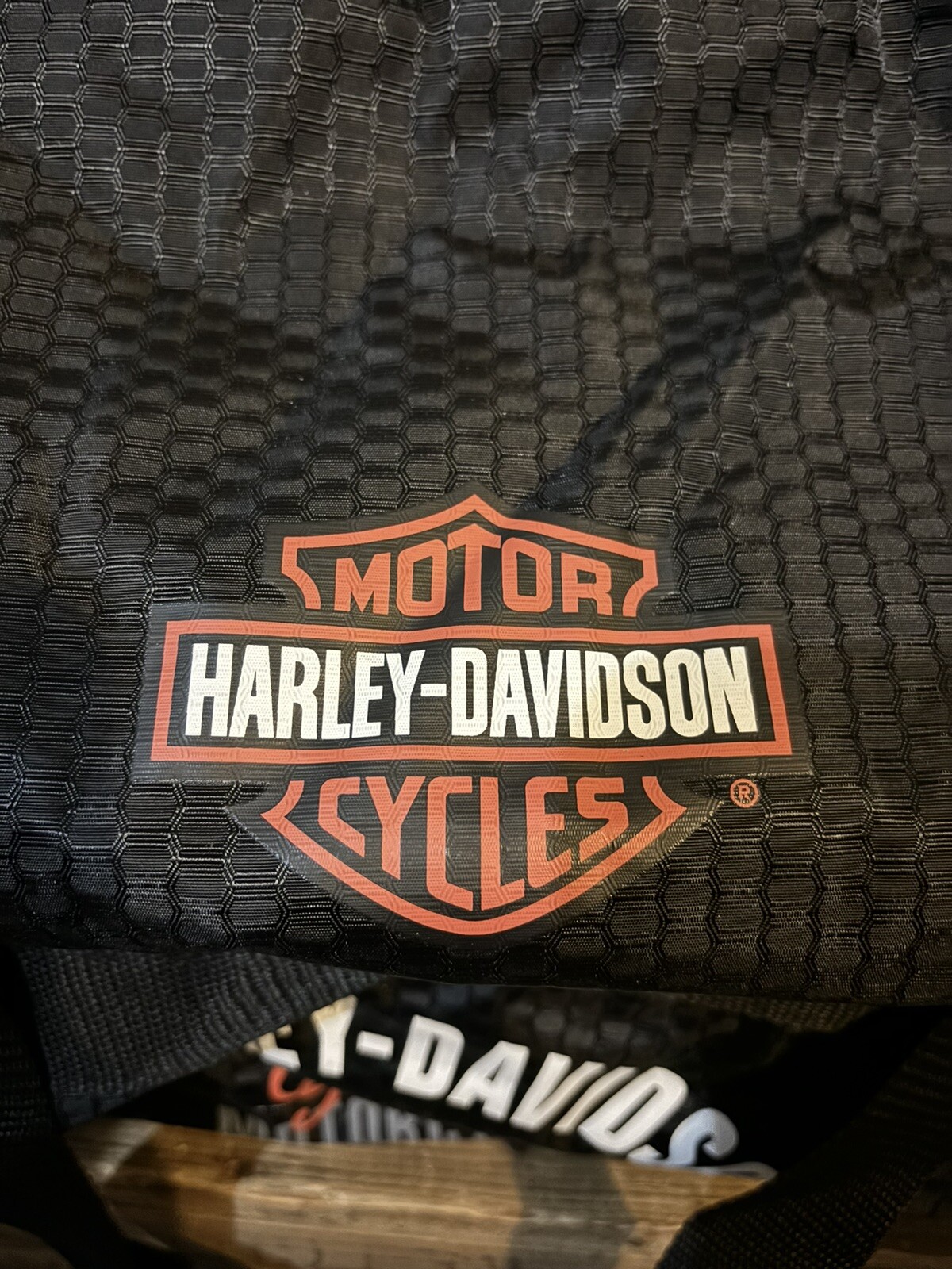 Genuine HarleyDavidson Logo Duffel Bag Black/Orange Gem