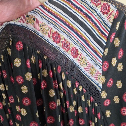 Free People | Rain or Shine Boho Floral Mini Dress Tunika Size Medium - Bild 9 von 10