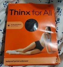 Thinx For All 1X Hi-waist All-day 12hr Leakproof Period Underwear Black Haze NIP