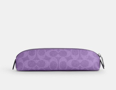 NWT Coach Pencil Case In Signature Canvas in Iris purple CZ206 | eBay