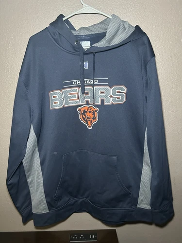 VETEMENTS Felpa con cappuccio Chicago Bears NFL Team Apparel uomo XL blu arancione pullover felpa