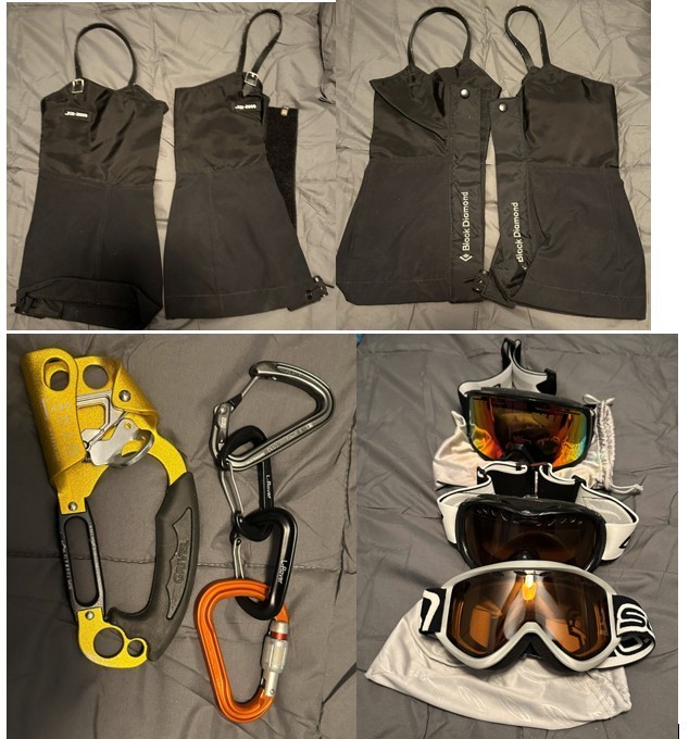 Paquete de equipo de escalada y aire libre: diamante negro, grivel, Katadyn, gafas, bolsas