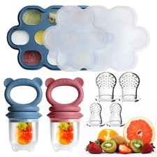 Baby Food Feeder Set, 2 Packs Fruit  Breastmilk Popsicle Blue  Red