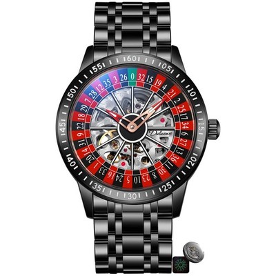 Roulette Wheel Automatic Mechanical Watch for Men Swinging Rotary Dial Design...