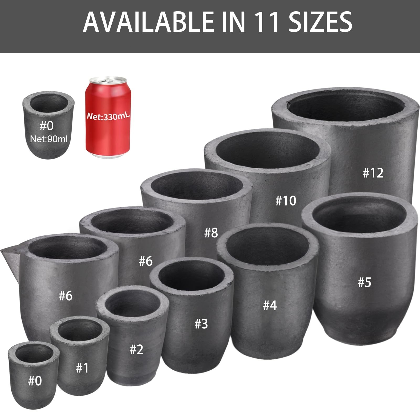 QNK 12kg Clay Graphite Foundry Metal Melting Casting Crucible for Gold Silver