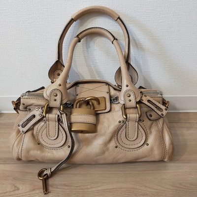 バッグ Chloe Paddington Hand Bag beige Authentic Chloe Paddington Beige Handbag Shoulder Bag Gold