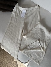 Neue Mango Strickhose Damen Gr.S Off-White Wi...