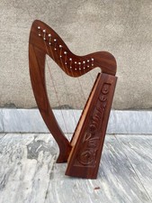 Handcrafted 12-String Rosewood Lyre Harp   Celtic Carved  Bag  Strings