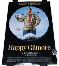 ADAM SANDLER SIGNED HAPPY GILMORE 24x36 F/S FULL-SIZE MOVIE POSTER 2 BECKETT COA