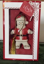 Lenox 2017 Ginger Claus Ornament Gingerbread Man Santa Porcelain Gold Accent NIB
