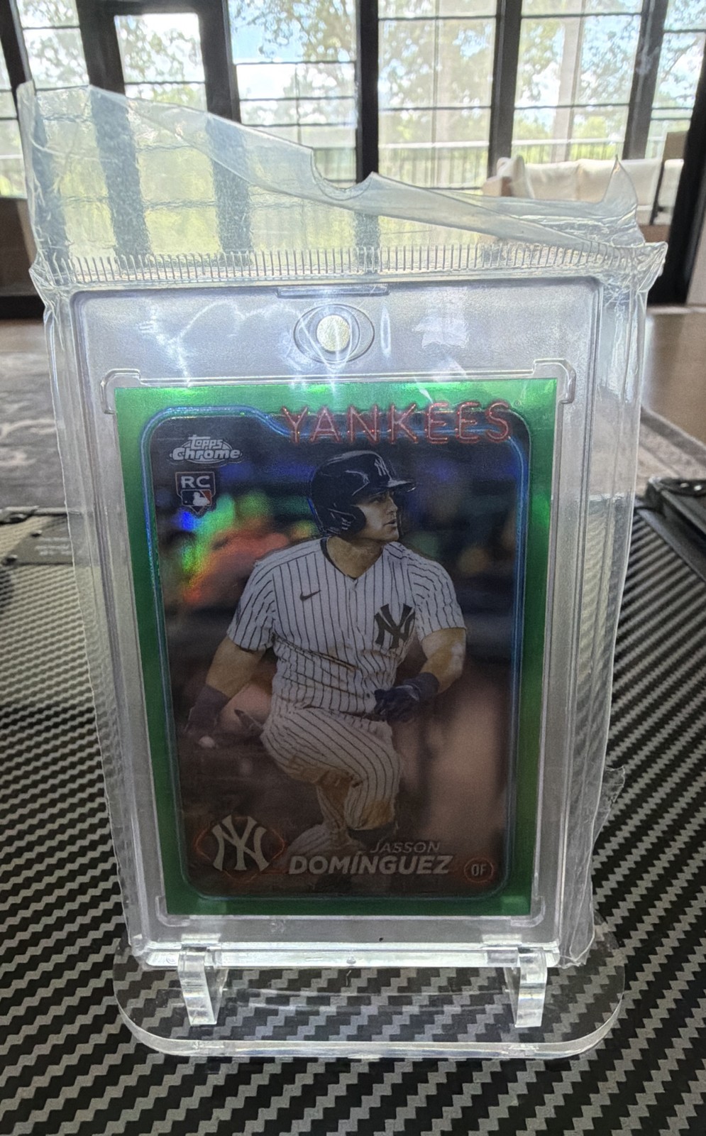 2024 Topps Chrome - Jasson Dominguez #89 Green Refractor /99 (RC)