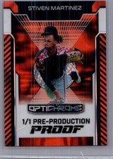 Stiven Martinez 2025 Leaf Optichrome Baseball 1/1 Pre Production Proof