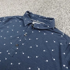 Linksoul Polo Shirt Mens M Blue Hawaiian Palm Tree Golf Stretch Performance Flex