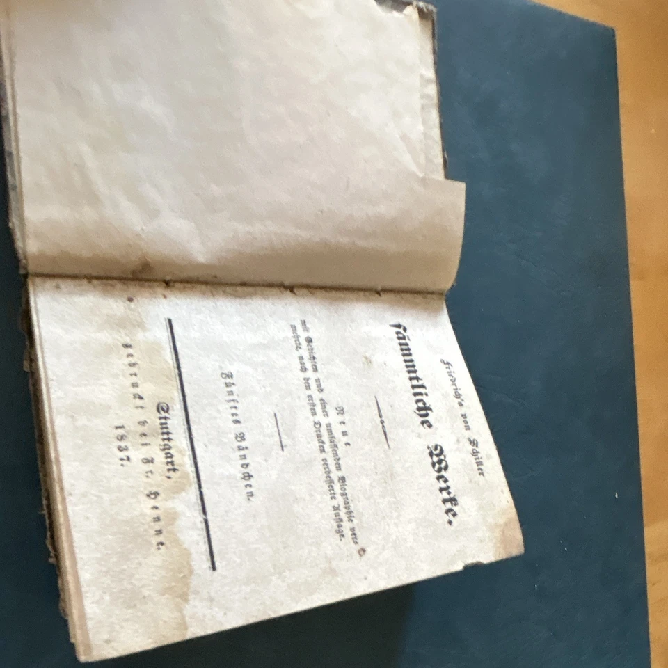 Buch Antiquität Schiller Sämmtliche Werke Stuttgart 1837 gebunden Deutsch - Bild 3 von 4