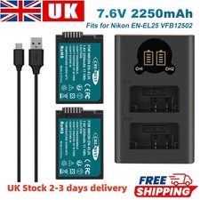 2x EN-EL25 EL25 Battery+Charger For Nikon Z50,Z30,Zfc,Nikon Z FC Mirrorless,Z 50