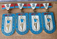 RARE Vintage ICON BADGE PIN Ussr Soviet Dynamo Kiev Club Set 4