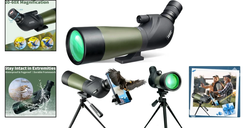 20-60x60mm Spektiv  stoßfest Stativ Digiscoping Vogelbeobachtung - Bild 2 von 4