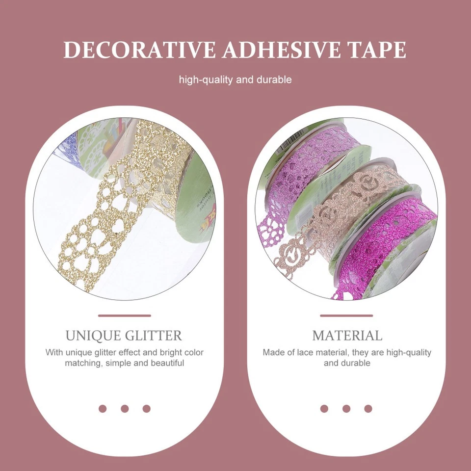 7 Rolls Bande Masquage Paillettes Ruban Adhesif Decoratif Décoratif Adhésif - Photo 4/4