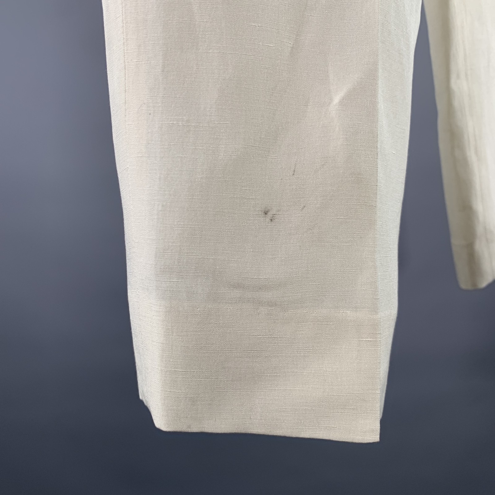 ARMANI COLLEZIONI Size 38 Cream Linen Silk Relaxed Fit Casual Pants image 5