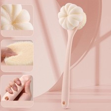 Long Handle Shower Brush, Anti Slip Back Scrubber Dual Soft  Stiff Bristles