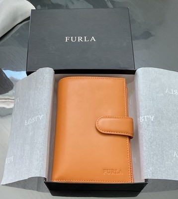 Furla Brown Folding Wallet with Snap Accent Women's Credit Card Organizer