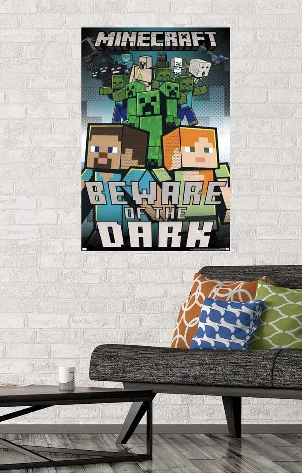 Minecraft - Beware Of The Dark Poster By Trends International 23.375” X 34” NEW - Image 3 of 4