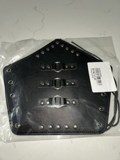 NEW Black Medieval Arm Guard Pair 8.5" Long Faux Leather With Nickel Hardware