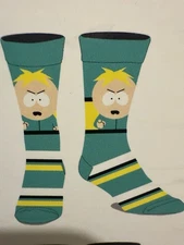 South Park Butters Scotch  Comedy Central Men’s Crew Socks Fits Mens Size 8-12