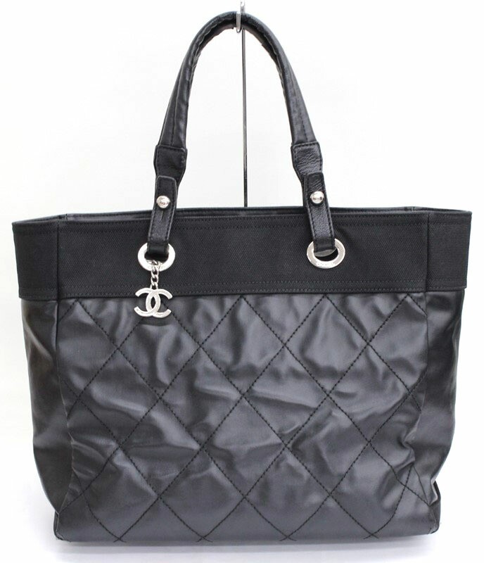 Chanel Paris Biarritz Gm Black Tote Bag Preowned Luxury Handbag