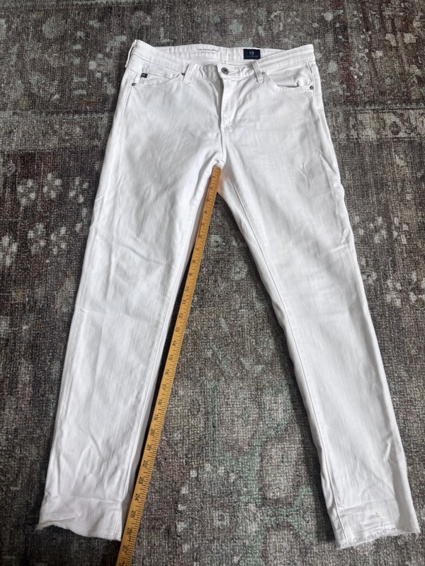 AG Adriano Goldschmied Jeans Women 28 White Stevie Ankle Slim Straight USA