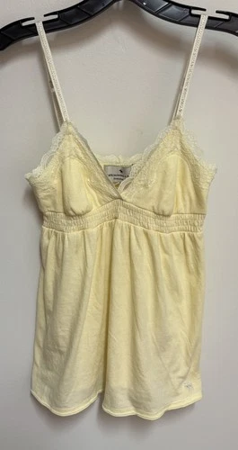 Vintage Y2K Yellow Abercrombie & Fitch Babydoll Tank Top Women’s Juniors XS