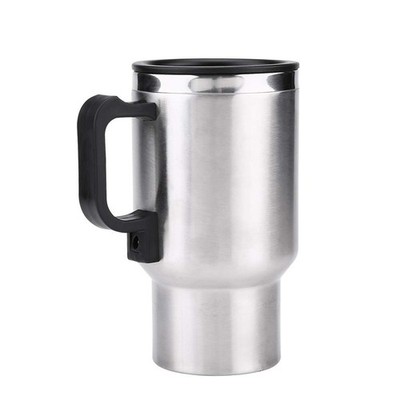 12V Car Heated Cup 450ml Stainless Steel Travel Mug 60W Fast Boiling Kettle f...